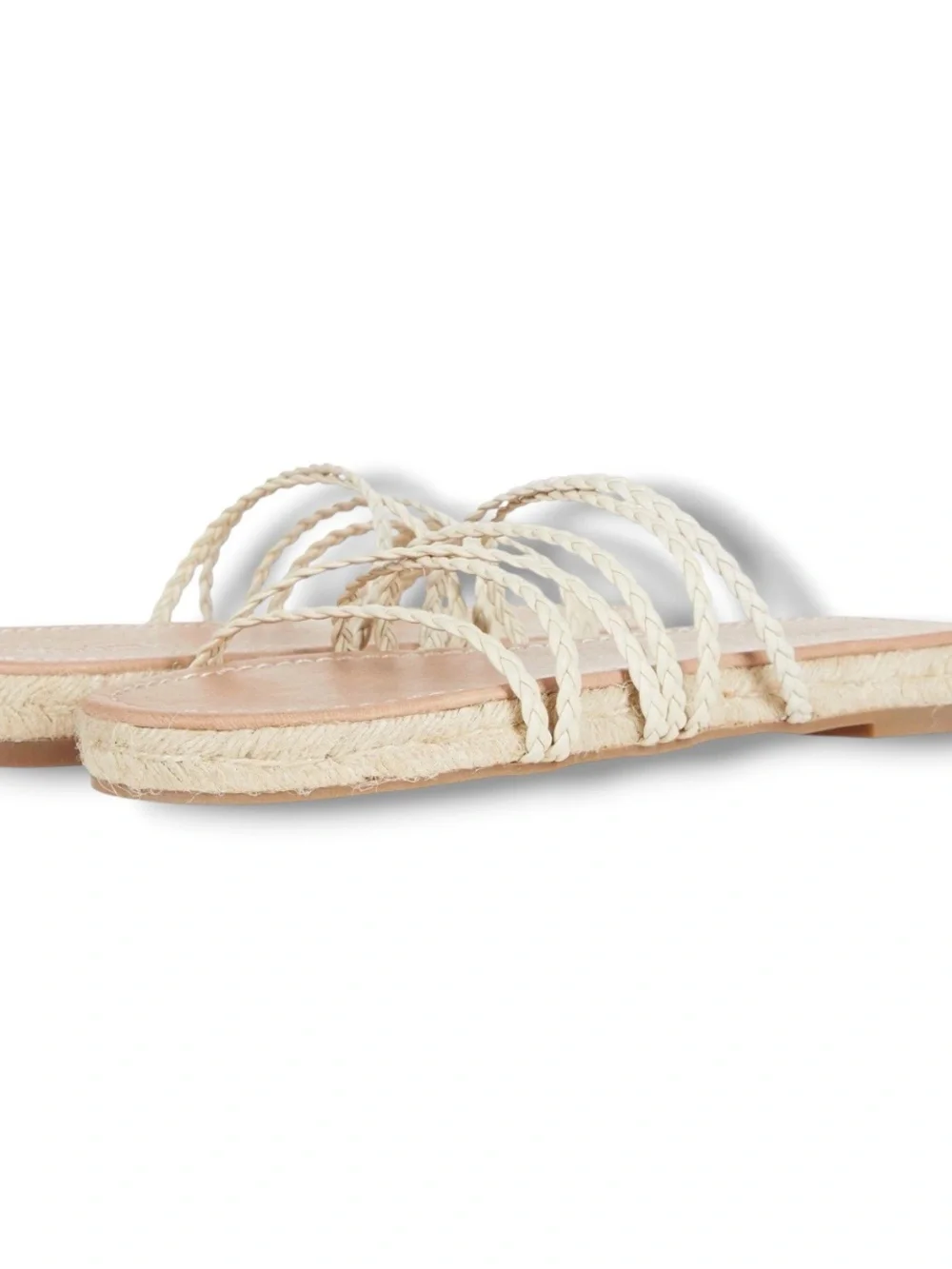 NWT Madewell Kathryn Espadrille Slide Sandal Alabaster Leather Braided Flat 9.5